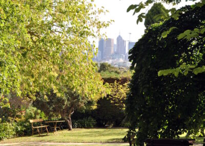 Back Garden of the Carmelite Monastery with the City Skyline