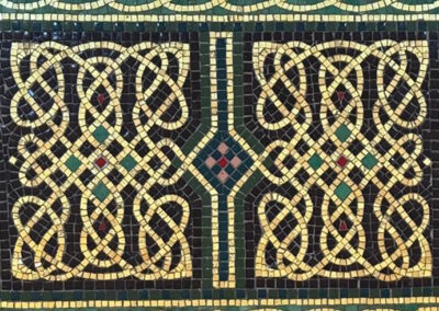 Celtic design, bordering Stations of the Cross