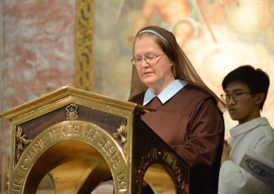 Sr Miriam at Lectern, Centenary Mass 22 Sept. 2022 Photo by Fiona Basile